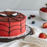 Homemade Spiderman Cake with Fondant