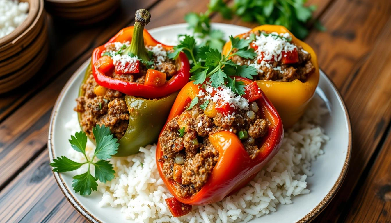 Savory Beef and Pepper Rice Bowl