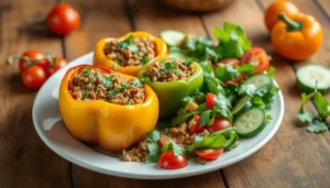 One-Pan Beef, Peppers, and Rice Delight