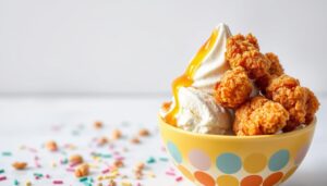 Unique Fried Chicken Ice Cream Dessert