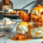 Crispy Fried Chicken Ice Cream Close-Up