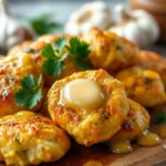 Golden Garlic Butter Chicken Bites on a Skillet