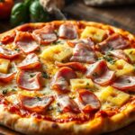 Classic Hawaiian Pizza with Fresh Pineapple and Ham