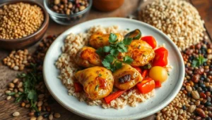 Honey Garlic Chicken Garnished with Fresh Herbs