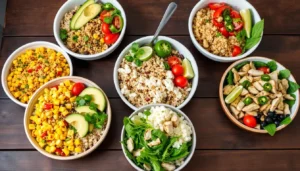 Street Corn Chicken Rice Bowl with Toppings