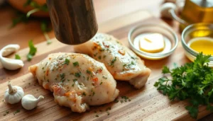 Irresistible Garlic Butter Chicken Bites on a Plate