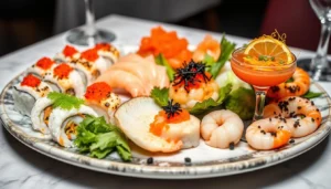 Tobiko Garnishing Sushi