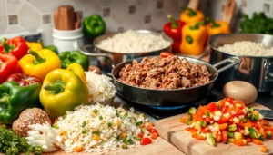 Flavor-Packed Beef and Peppers Over Rice