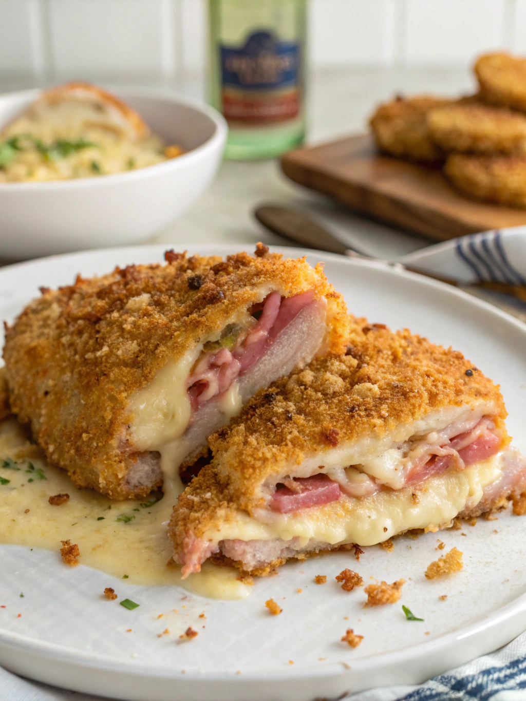 Crispy Baked Chicken Cordon Bleu