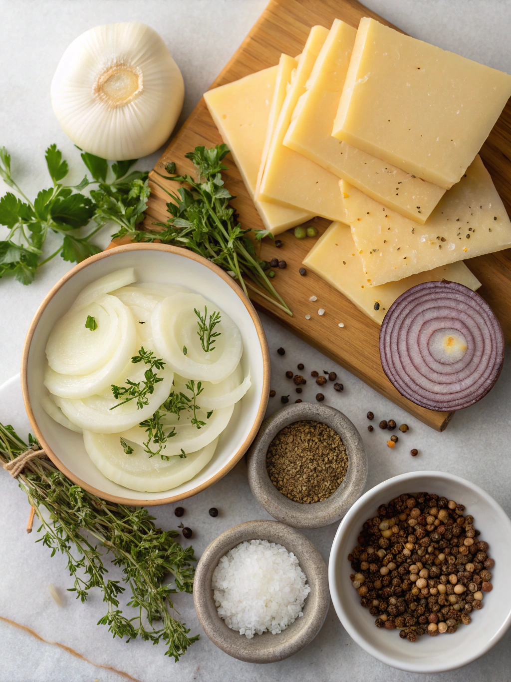 Gruyere and Onions Ingredients