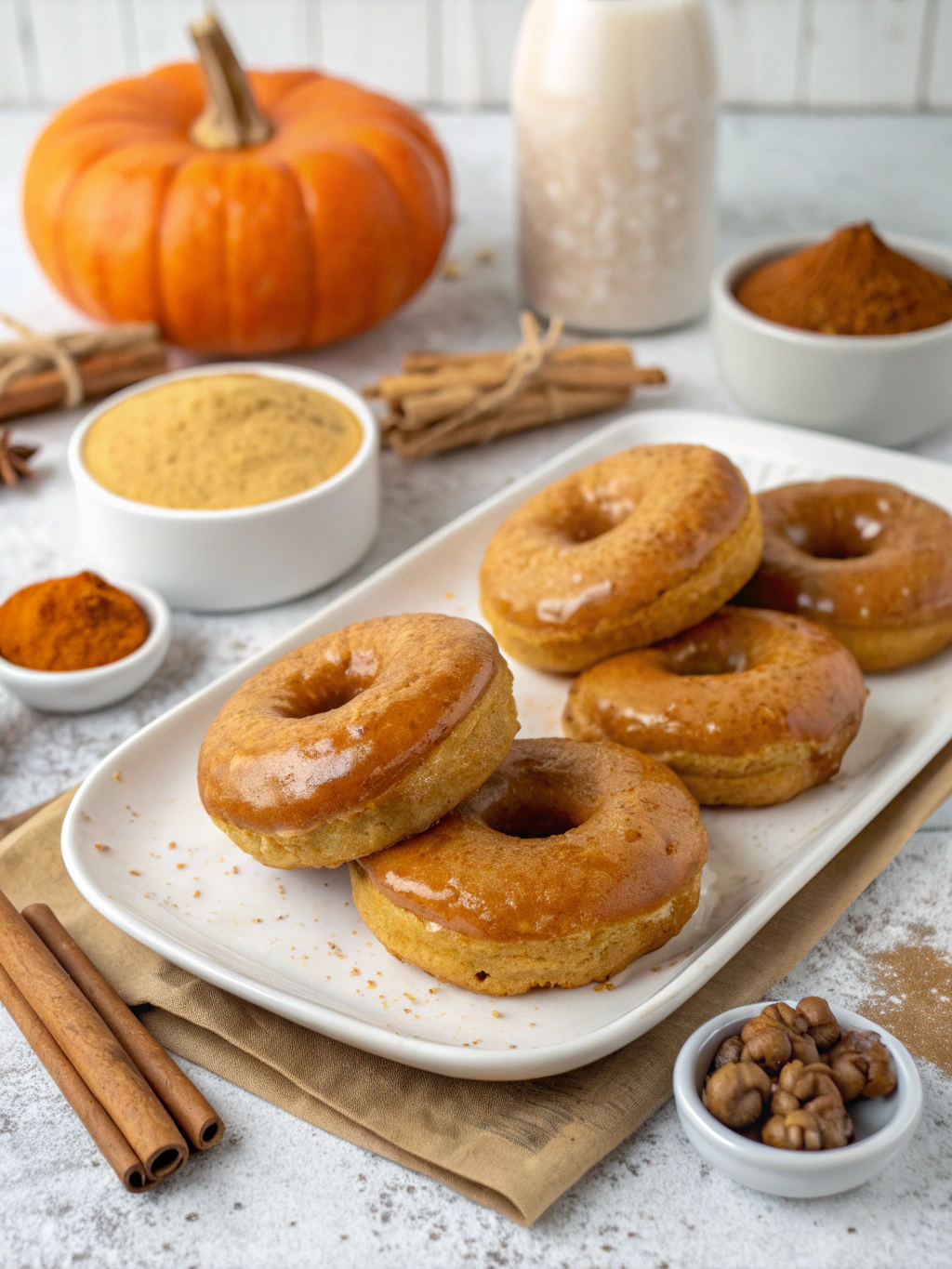 Pumpkin Donuts with Brown Sugar Glaze Ingredients