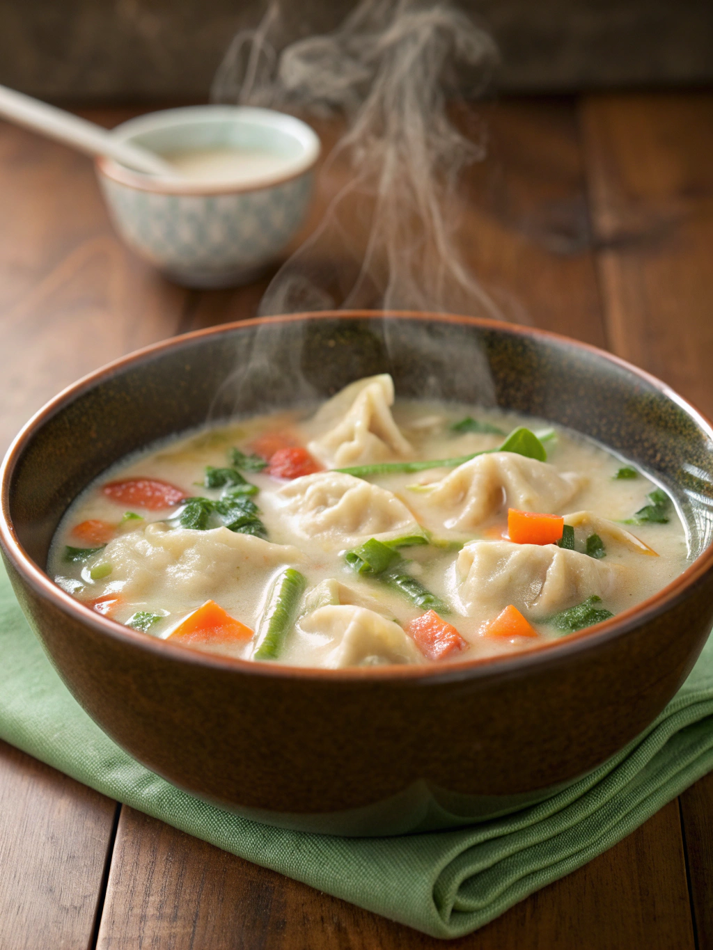 creamy potsticker soup