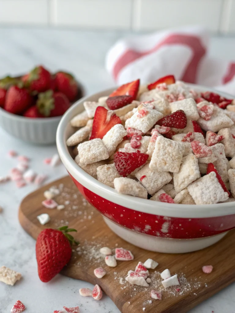Fluffy Strawberry Shortcake Puppy Chow