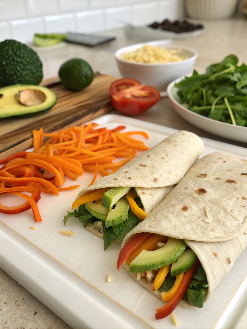 Fresh Vegetable Tortilla Roll Ups Ingredients
