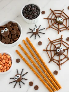 Halloween Chocolate Pretzel Spider Websingredients