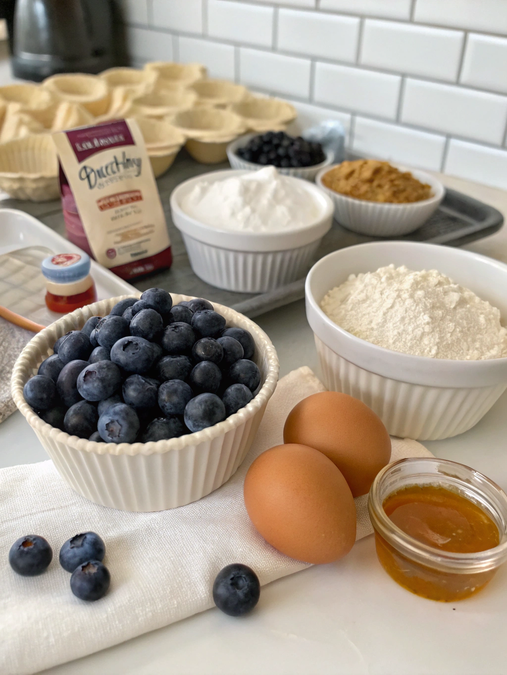 Healthy Greek Yogurt Blueberry Protein Muffins Ingredients