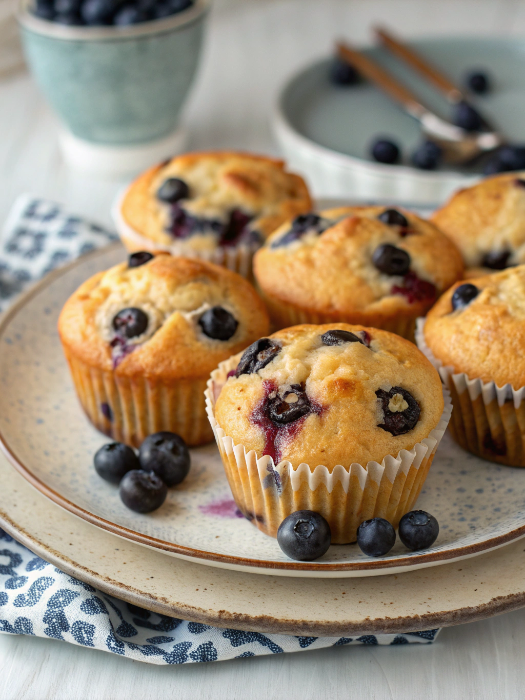 Healthy Greek Yogurt Blueberry Protein Muffins
