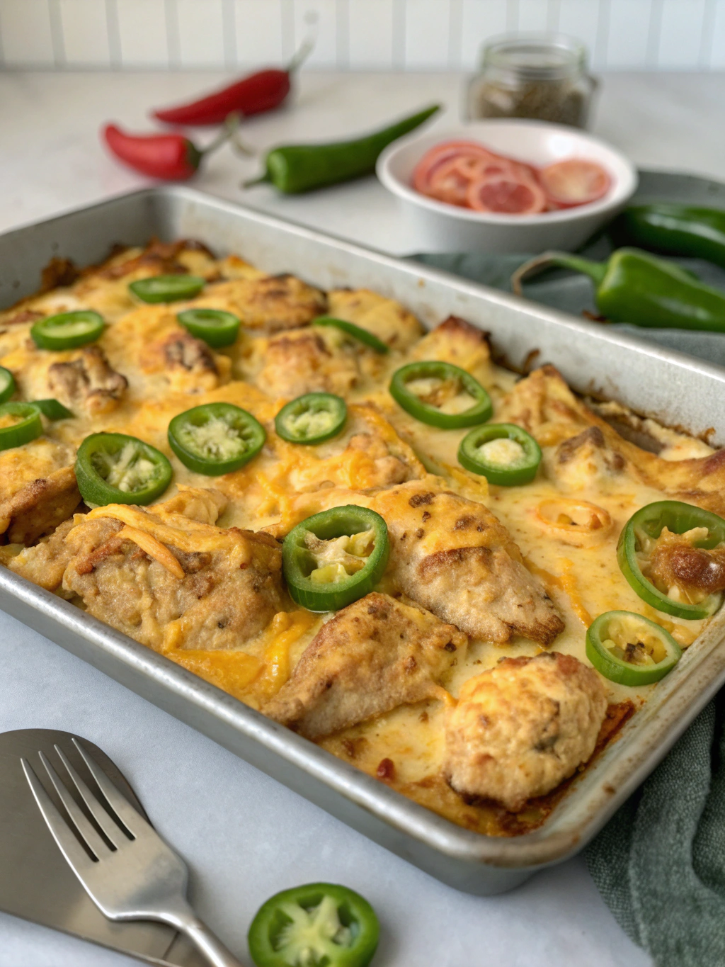 One Pan Cheesy Jalapeño Chicken Recipe