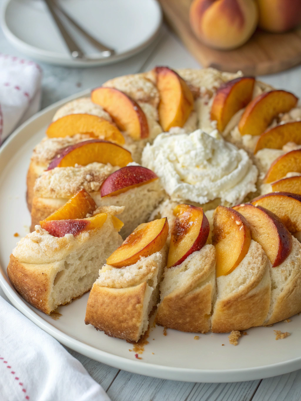 Peaches and Cream Pull Apart Bread