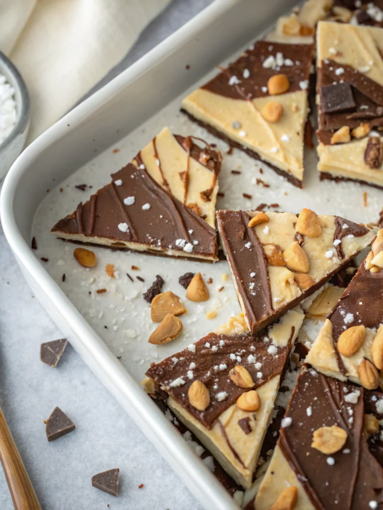 Peanut Butter Chocolate Greek Yogurt Bark