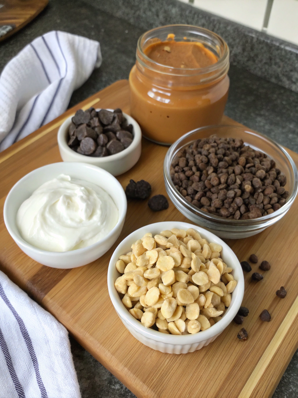 Peanut Butter Chocolate Greek Yogurt Bark Ingredients