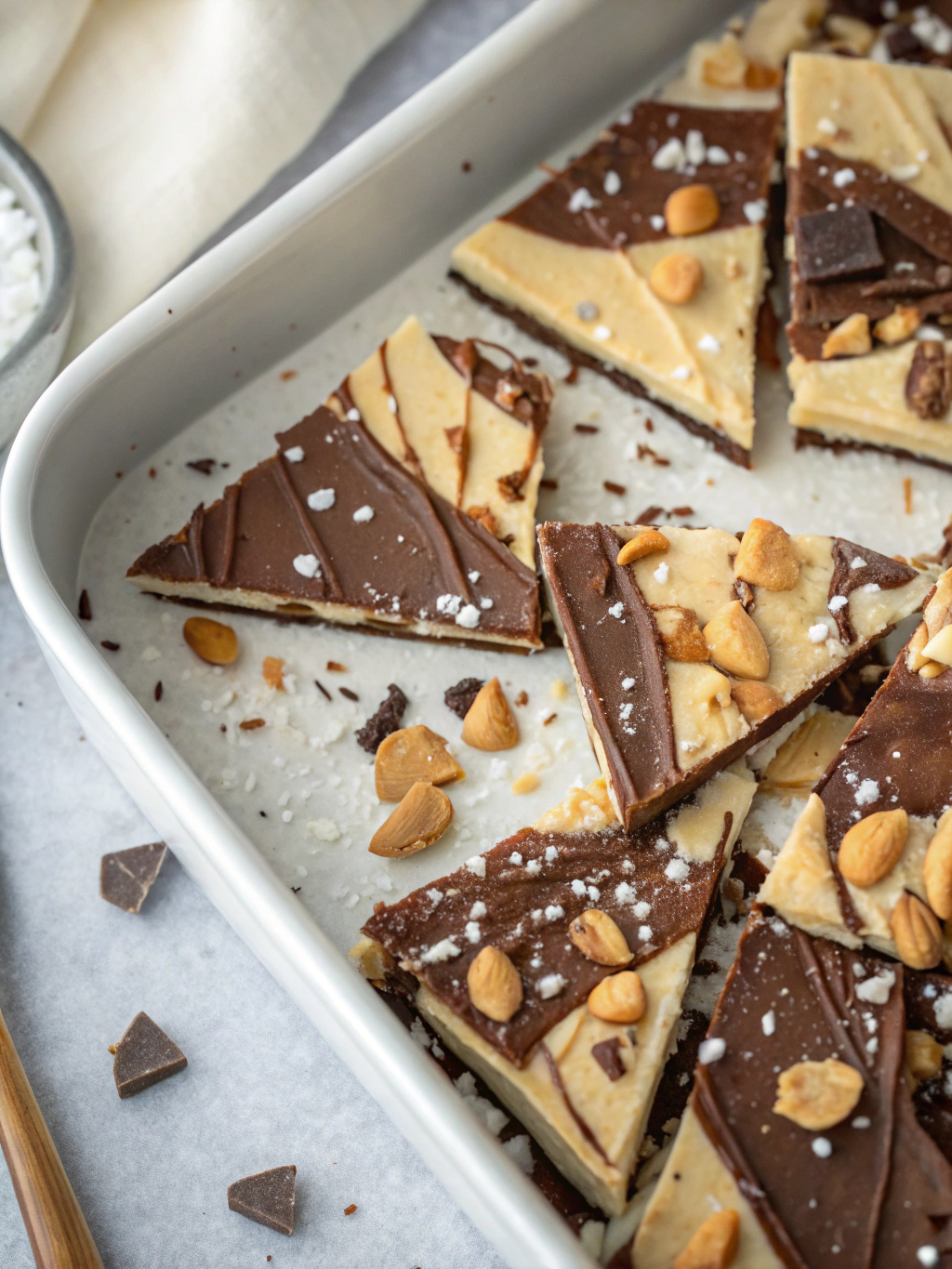 Peanut Butter Chocolate Greek Yogurt Bark