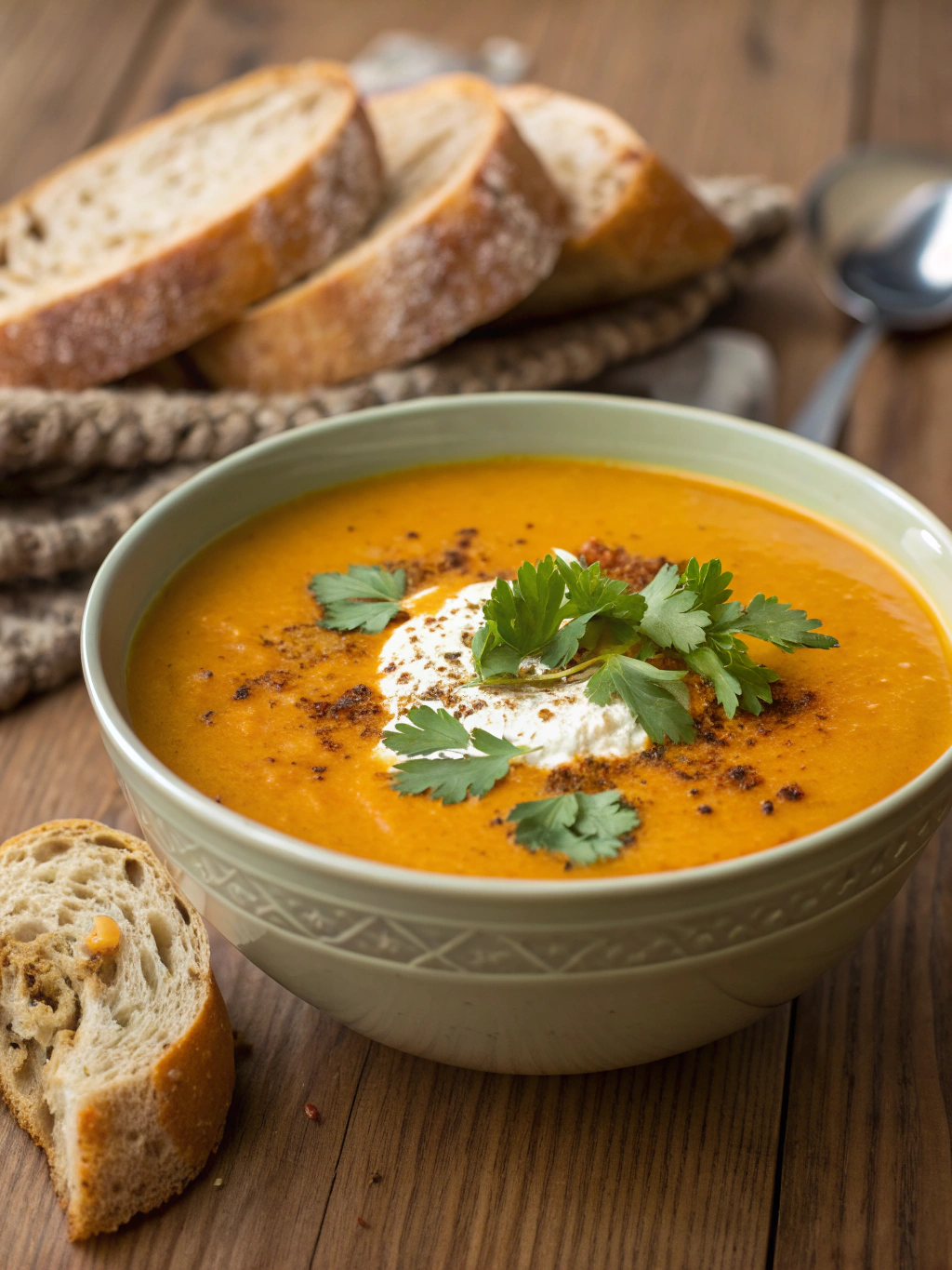 Spicy Butternut Squash Sweet Potato Soup