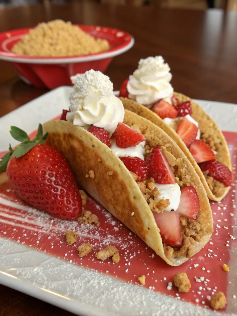 Strawberry Crunch Cheesecake Tacos