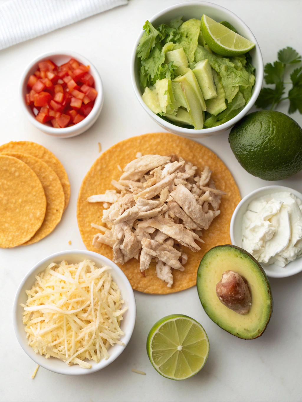 Tasty Rotisserie Chicken Tostadas Ingredients